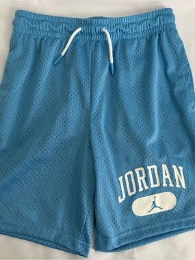 Jordan Boys' Sky Blue Mesh Athletic Shorts with Drawstring